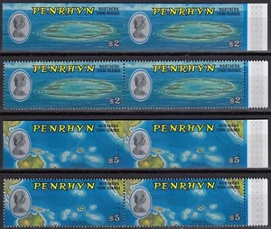 PENRHYN 1974 Definitives, IMPERFORATE $2 & $5 pairs MNH - Picture 1 of 1