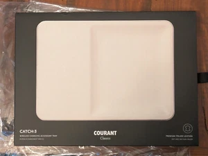 Courant Catch:3 Wireless Charging Accessory Tray - Italian Leather - Bone - Photo 1 sur 3