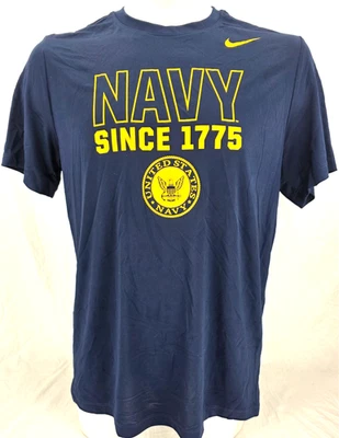 NEW U.S. Navy Midshipmen Blue Nike Short Sleeve Crew Neck Tee T-Shirt Men's XL - Image 1 of 4