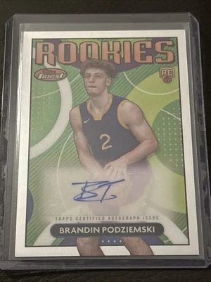 2023-24 Topps Finest - Rookie Finest Autographs Brandin Podziemski (AU, RC) - Image 1 of 3