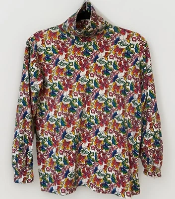 De Colección Lilly Pulitzer Talla S Multicolor Mariposas Logo Cuello Alto Arco Iris Algodón Foto 1 de 4