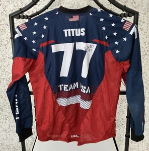 Team USA 2019 USAPBF Paintball Jersey Autographed Titus 77 Field Shirt Medium - Picture 1 of 8