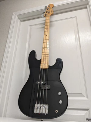 1989 Vintage Fender Squier II Precision Bass MIK Korea Black w/ Maple Neck P - Image 1 of 4