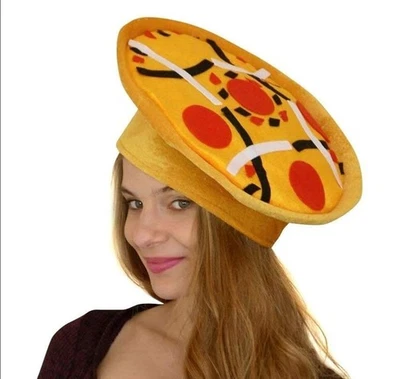 Adulto Pepperoni Pizza Divertido Sombrero Comida Novedad Loco Halloween Disfraz Accesorio Foto 1 de 4