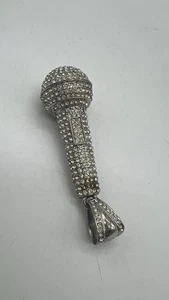 3D Mikrofon Strass Mic Star MC Musik Sänger Band Halskette - Bild 1 von 5