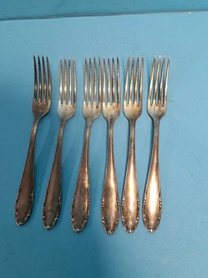 6  ALTE  VERSILBERTE GABELN ALKA 20  cm - Bild 1 von 3