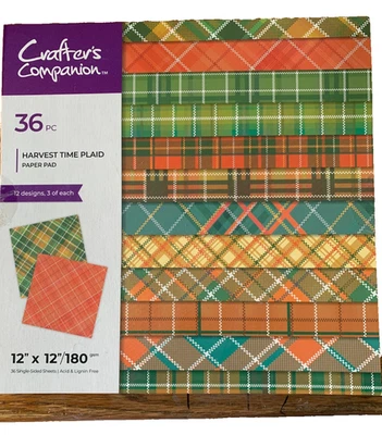 Crafters Companion Harvest Time Plaid 36pc Paper Pad - Image 1 of 2