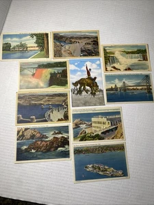 10 Niagara Falls, San Francisco & More Linen Postcard Vintage 1930's UNUSED - Bild 1 von 13