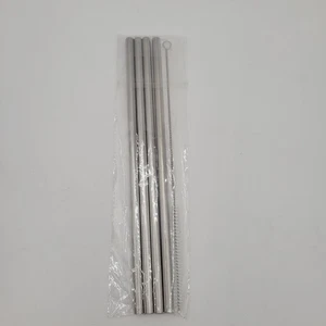 Reusable Stainless Steel Straws with Cleaning Brush – Set of 4 - Picture 1 of 1