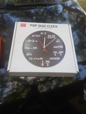 POP QUIZ CLOCK Test Your Math Skills 11.5" Diameter DCI Products New in Box - Image 1 of 3