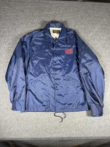 Vintage Swingster Coach Jacket Mens Large Blue DuPont 40th 80s Martinsville VA - Picture 1 of 18