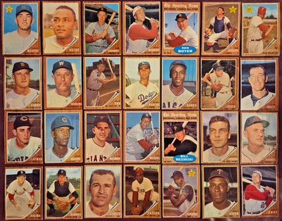 Lote 1962 Topps Salón de la fama (28) Koufax Musial Rob Banks Fox Boyer High # ¡MÁS! L/M Gr Foto 1 de 4
