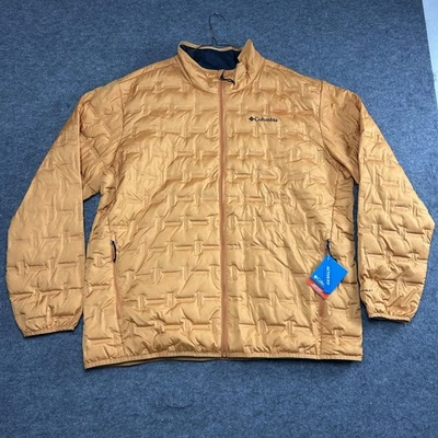 Columbia Jacket Mens 2XL Orange Delta Ridge Down 650 Fill Omni-Heat WO8412 - Image 1 of 4