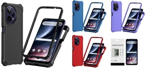 For Cricket Icon Plus 2026 SN333 Tough Hybrid Case Phone Cover + Tempered Glass - Picture 1 of 24