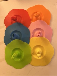 Coperchi copri parapolvere in vetro silicone 6 pezzi riutilizzabili multicolore - Foto 1 di 8