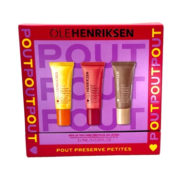 Ole Henriksen Pout Preserve Petites 迷你唇部三件套全新带盒限量版 — 第 1/4 张图片