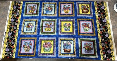 Renee Charisse Jardine for Blank Textiles- Patt# BTR-3687 Floral Portraits Panel - Image 1 of 4