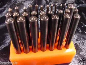 28pc TRANSFER PUNCH SET with Free Stand Transferring Dead Center Hole Heavy Duty - Picture 1 of 1