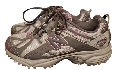 New Balance 411 All Terrain Running Trail WT411GP2 Cinza Rosa Feminino Tamanho 9 - Imagem 1 de 4