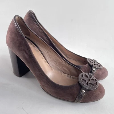 Zapatos de salón Tory Burch Mini Miller Block Tacones para mujer Talla 8 M Marrón Gamuza Foto 1 de 4