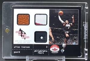 Allen Iverson 2001-02 Fleer Shoebox Sole Of The Game Ball Patch Shoe Triple /50 - Picture 1 of 3