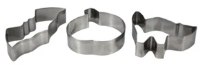 Halloween Stainless Steel Cookie Cutters ~ Pack of 3 Bat Pumpkin Cat - Picture 1 of 2