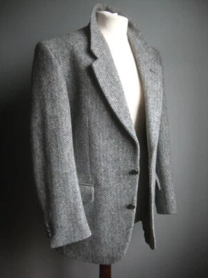 HARRIS TWEED JACKET 38 REG mens blue grey 100% pure new wool SENATOR hebrides - Image 1 of 4