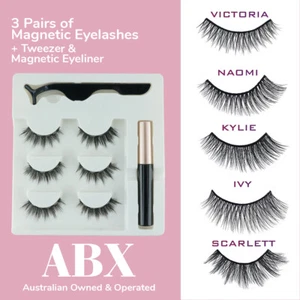 Magnetic False Eyelashes Natural Eye Lashes Extension Liquid Eyeliner Tweezer - Picture 1 of 47