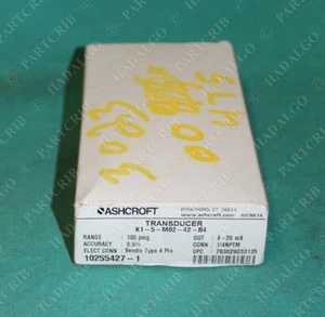 Ashcroft, K1-5-M02-42-B4, Pressure Transducer Sensor 100psig 4-20mA 1/4NPTM NEW - Foto 1 di 4