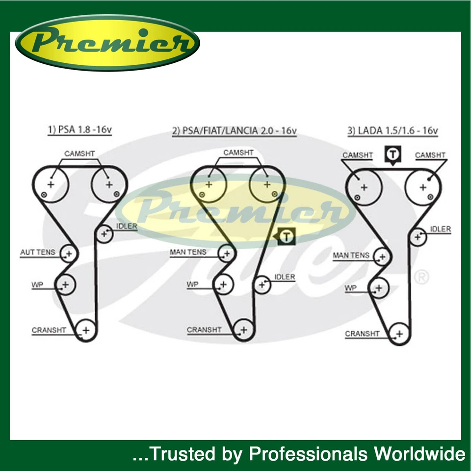 Cinturón de cámara de sincronización Premier se adapta a Citroen Xsara Peugeot 306 406 1.5 1.6 1.8 2.0 Foto 1 de 1