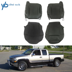 For 1999 2000 2001 2002 Chevy Silverado & GMC Sierra Leather Seat Cover Graphite - Picture 1 of 11