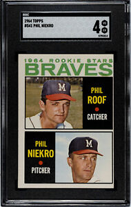 SGC 4 Phil Niekro 1964 Topps #541 RC Rookie Card HOF Milwaukee Braves MLB