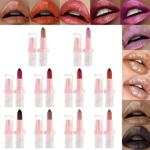 10 Colors Lip Gloss Lipstick Diamond Glitter Long Lasting Beauty Makeup Gifts - Picture 1 of 53