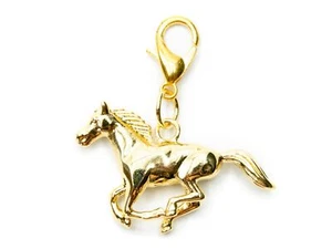 Pferd Charm Miniblings Anhänger Bauernhof Reittier Reiten Pony laufend gold - Picture 1 of 4