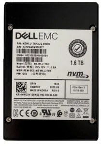 4WDXY 04WDXY MZ-WLL1T6C DELL 1.6TB TLC NVME PCIE U.2 SFF 2.5" SOLID STATE DRIVE - Afbeelding 1 van 1