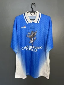 CAMICIA DA CALCIO PERUGIA 1992/1993 MATCH WORN AWAY #3 ELLESSE VINTAGE MAGLIA TAGLIA XL - Foto 1 di 11