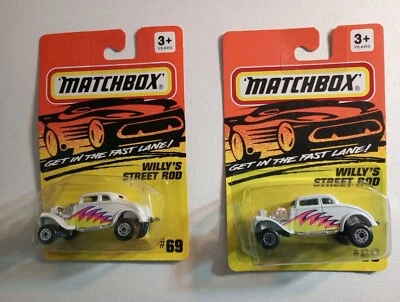 1993/94 Matchbox Lot Of 2 Willy's Street Rod White Get In The Fast Lane! #69 - Image 1 of 2