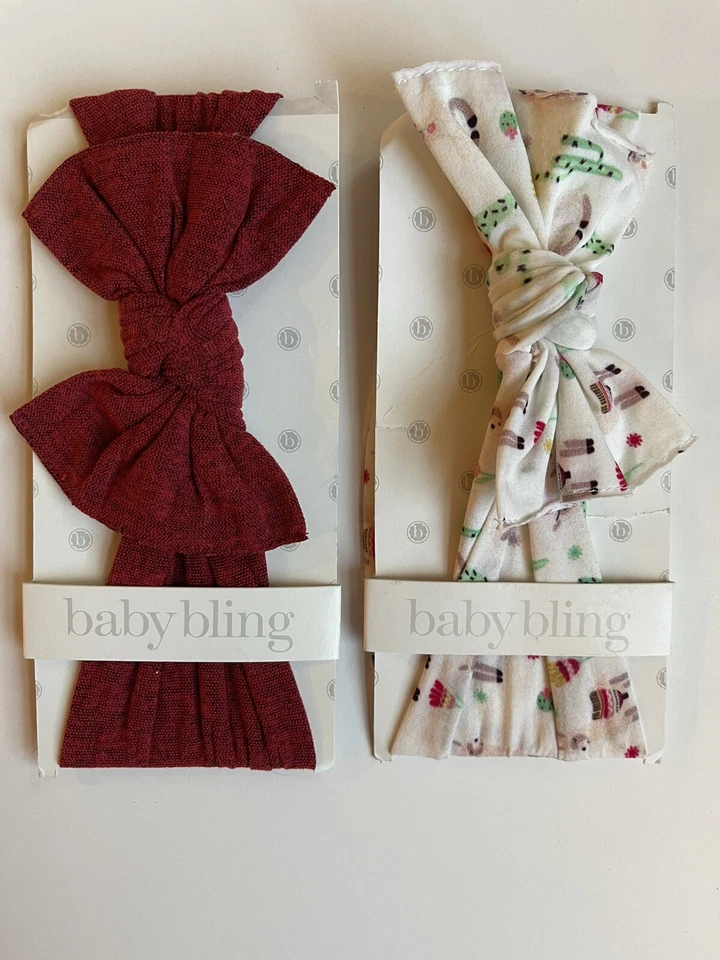 NUEVO CON ETIQUETAS Diadema Baby Bling con Lazo | Lote de 2 | Rojo, Alpaca Fiesta Invierno VACACIONES Foto 1 de 1