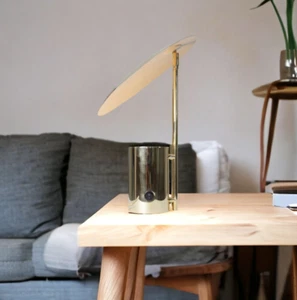 Modern Italian Brass Table Lamp – Stunning Stilnovo Style Desk Light - Picture 1 of 9
