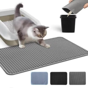 Tapis Litière Chat Imperméable Lavable Accessoires Entretien Animaux Animalerie - Picture 1 of 15