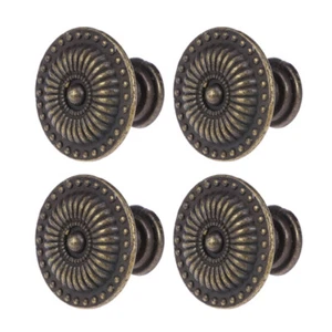 4 Pcs Cabinet Knobs Vintage Small Door Brass Furniture Pull - Picture 1 of 12