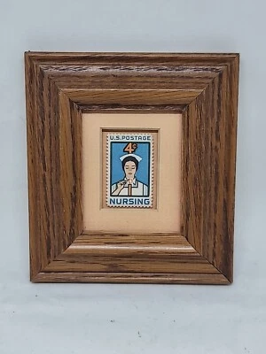 Vintage Stamps 4 Cent US Postage Nursing Stamp Framed - Image 1 of 4