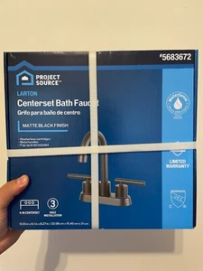 Project Source Larton negro mate 4" pulgadas Juego central grifo lavabo baño 2 manijas - Imagen 1 de 3
