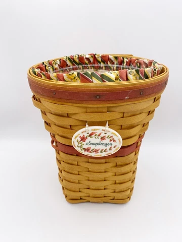 Vintage Longaberger 1998 Snapdragon Basket Liner Plastic Insert Farmhouse Rustic Cover
