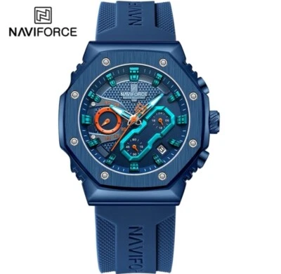 Relógios unissex NaviForce NF8035⭐Relógio barato⭐Relógio masculino feminino ⭐Relógio azul - Imagem 1 de 4