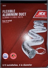 Ace 48552 Flexible Aluminum Duct, 8' x 4",