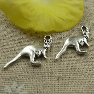 Kostenloser Versand 140 Stck. Tibetisches Silber Känguru Charms 27x13mm L-4100 - Bild 1 von 4