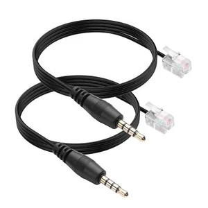 2 Pcs RJ9 to 3.5mm Headset Adapter Cable 0.8M/2.6FT RJ9 to 3.5mm Male to Male... - Picture 1 of 6