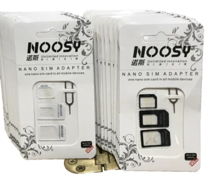 1000 White+Black NOOSY Mini/Micro/Nano SIM Card Adapter Converter Set UK Job Lot - Picture 1 of 5