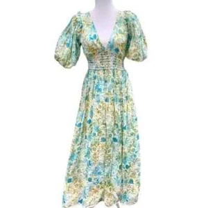 Vestido Rococó Arena Elan S Floral Calado Midi Cottagecore Coastal Resortwear Nuevo con Etiquetas - Imagen 1 de 16